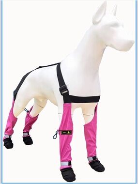 yucca Rubber Dog Boots for Paws, Easy-On Pet Suspender Boot Leggings, XL